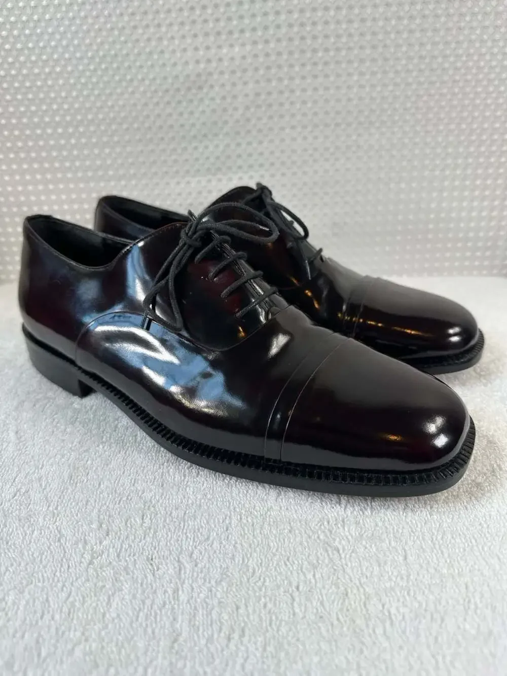 Premier by Rodolfo Valentino Burgundy Leather Cap Toe Oxford Shoes